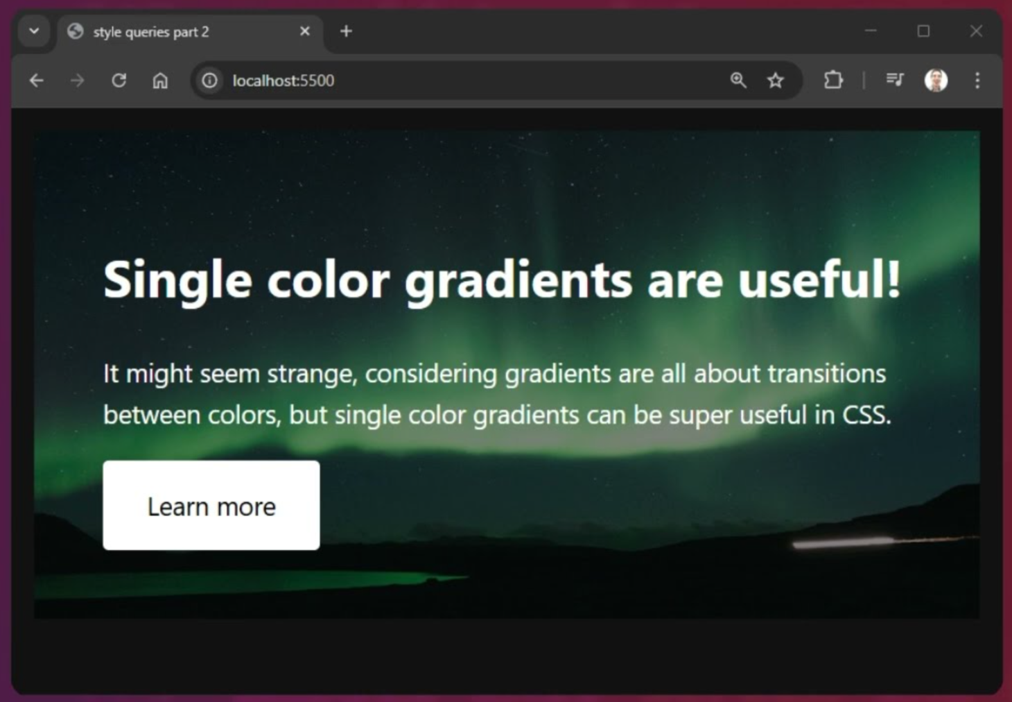 Why I use gradients with one color