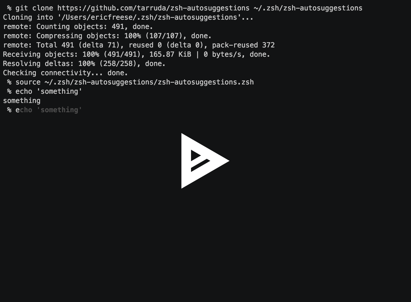 zsh-autosuggestions: Fish-like autosuggestions for zsh