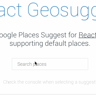A Geo suggestion React component