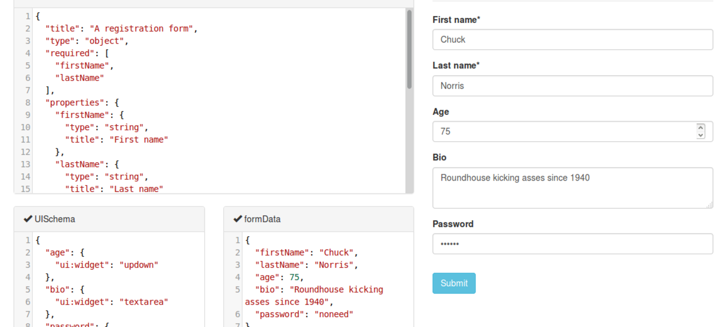 React Forms from JSON Schema
