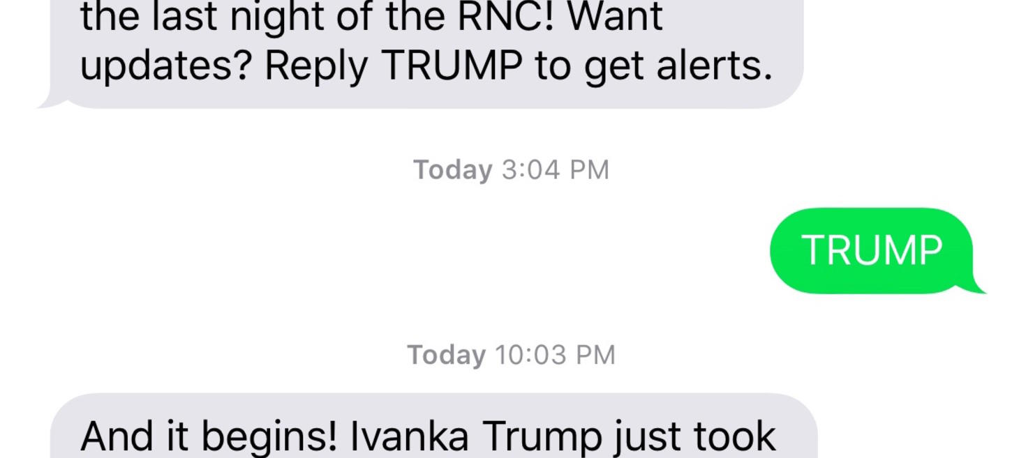 Mic used text messaging during the RNC to conquer reader FOMO