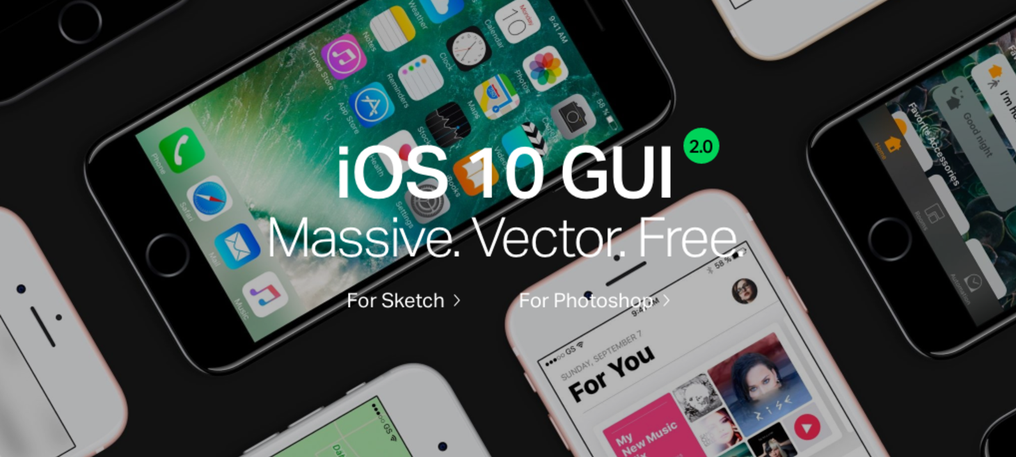 Free iOS 10 GUI for Sketch and Photoshop