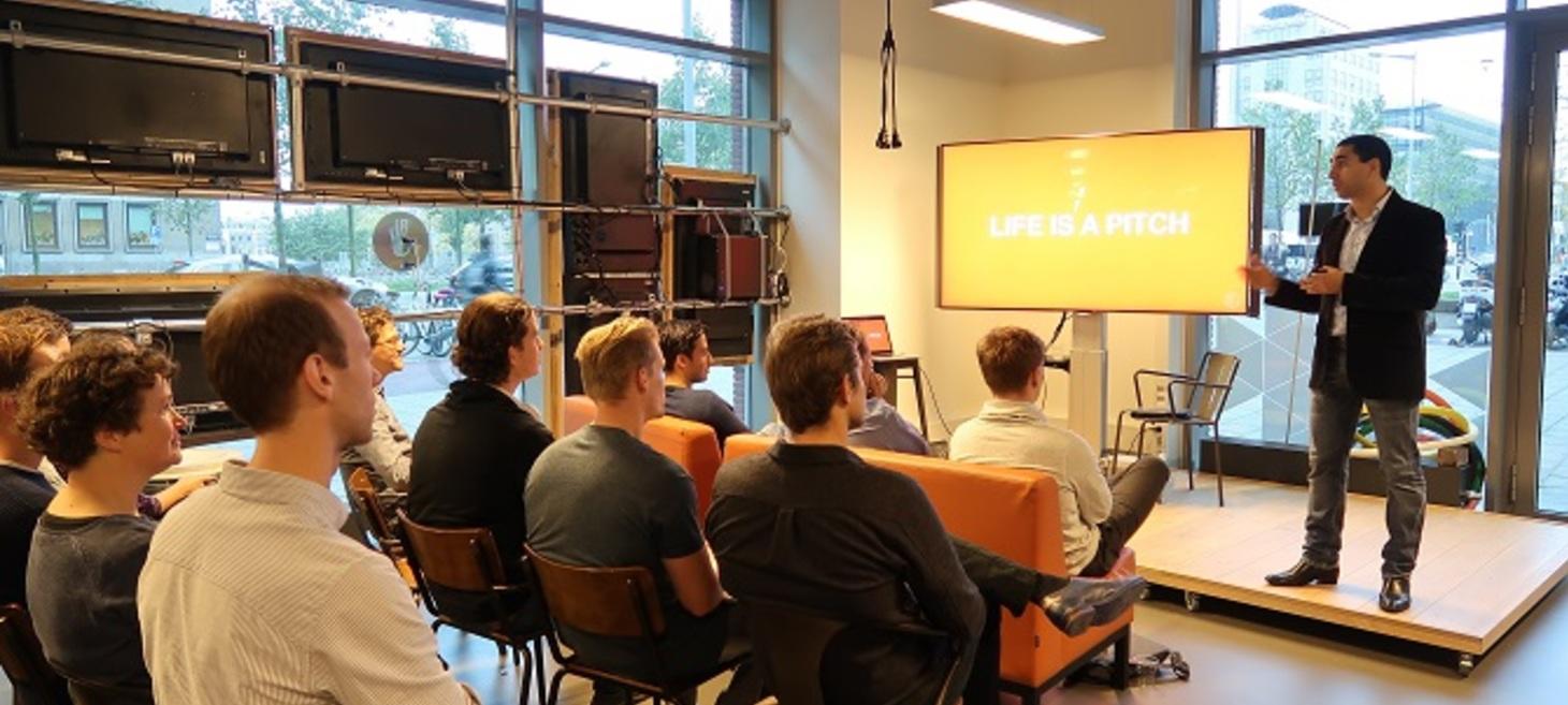 Dutch actor Mimoun Oaïssa shows how to pitch at Startup Launch Class