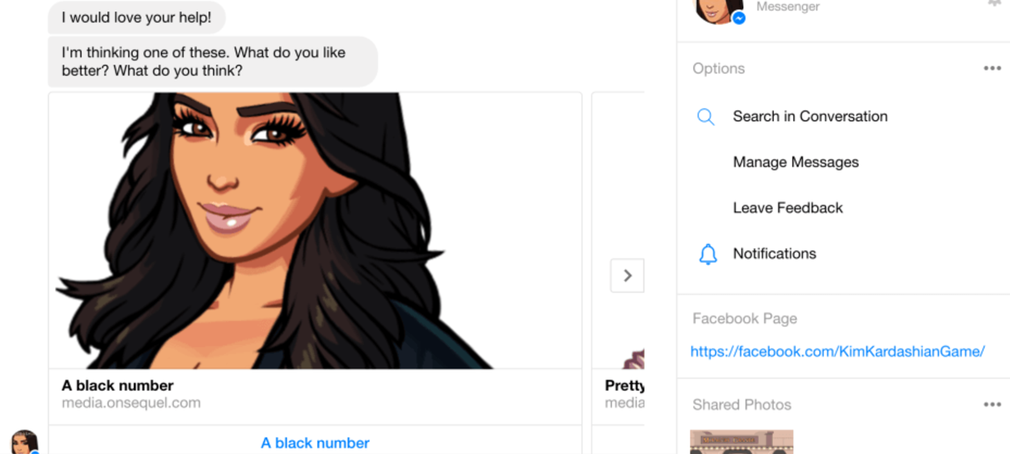 Kim Kardashian launches Facebook Messenger bot