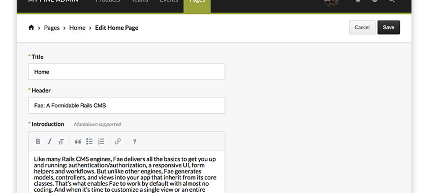 Fae is a new open-source content management system based on Rails | TechCrunch