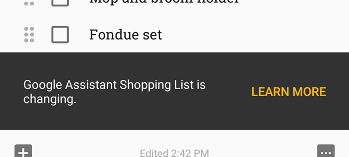 Google Assistant's shopping list is moving out of Keep and into the Home app on April 10