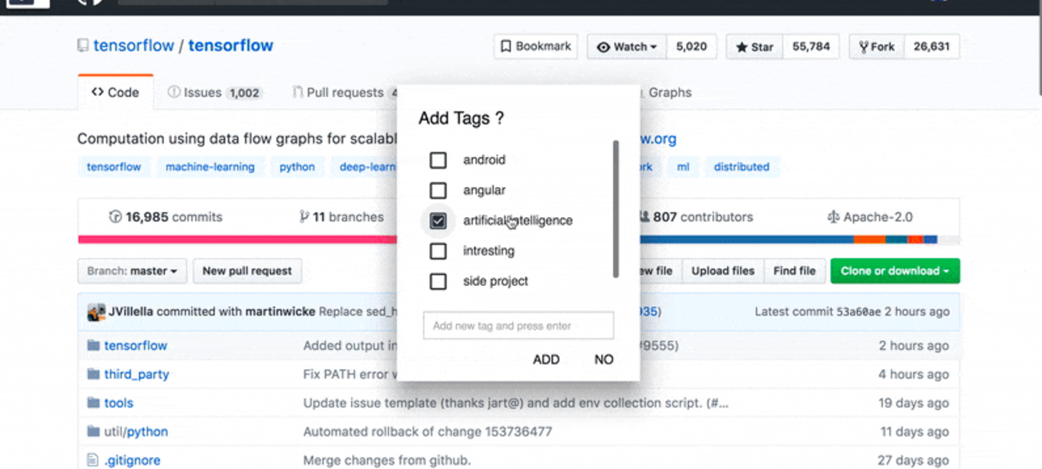 Bookmarking for Github — Save and organize your favorite github repositories