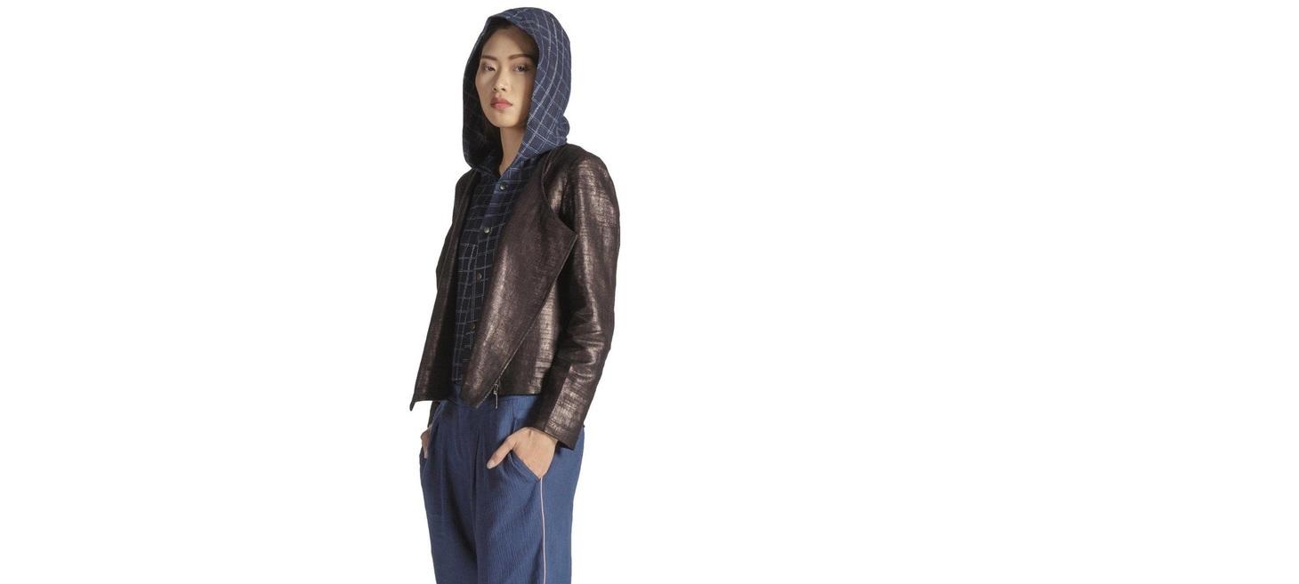 WOMEN'S CALENDERING BIKER JACKET