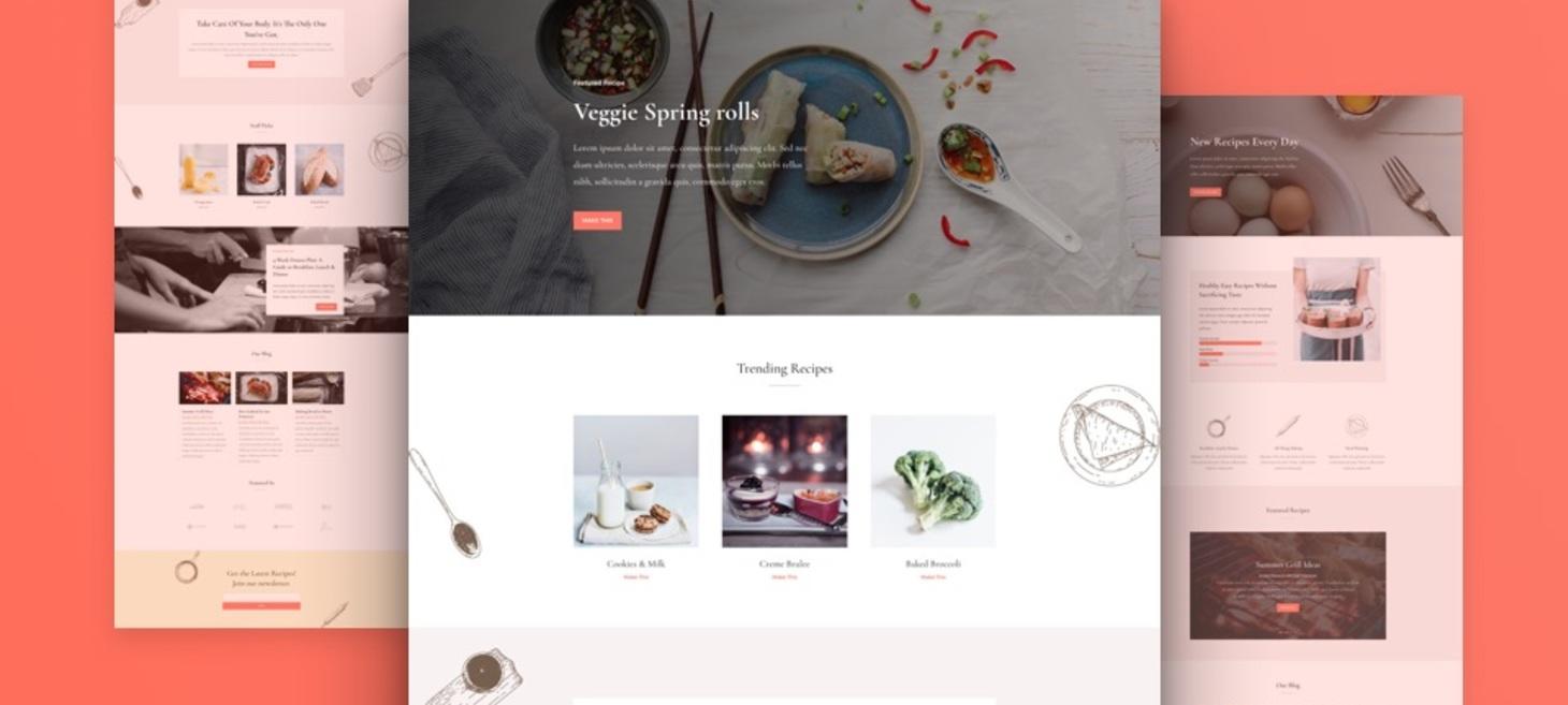 Get a Tasteful FREE Food Recipes Layout Pack for Divi