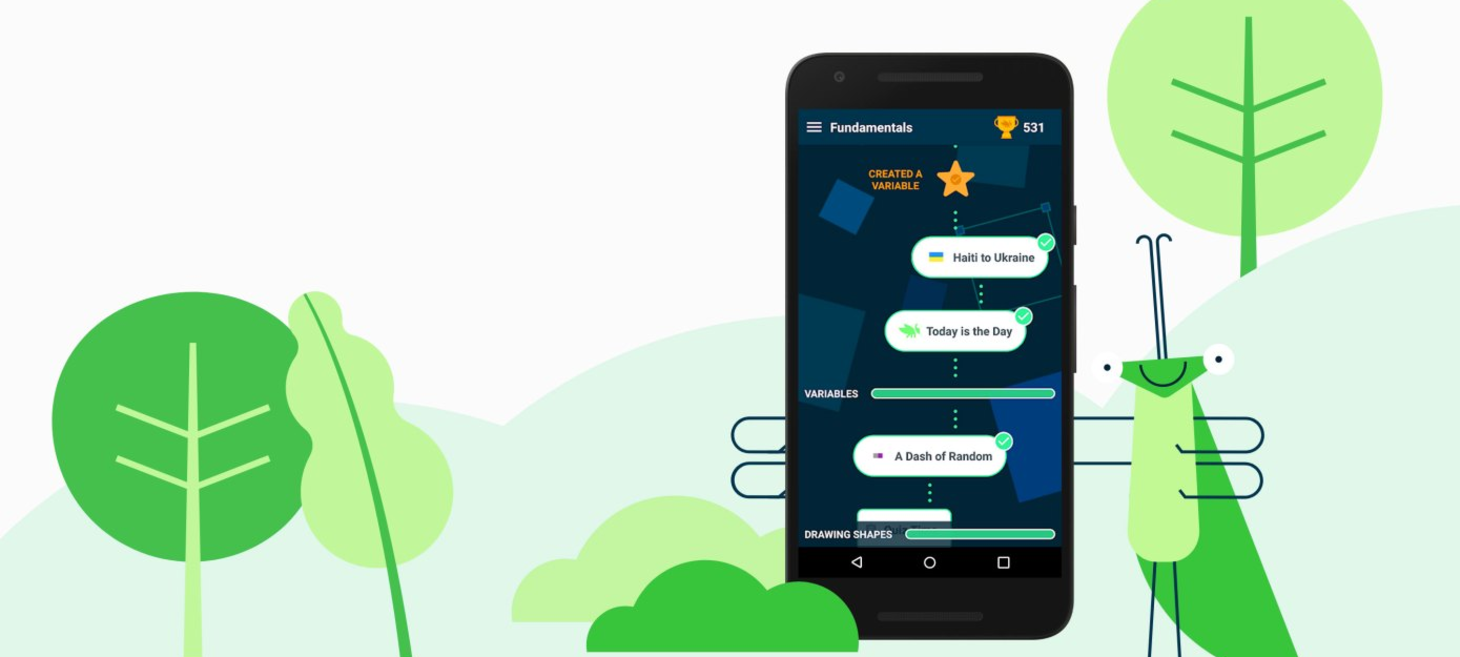 A learn-to-code app for beginners by Google – Grasshopper