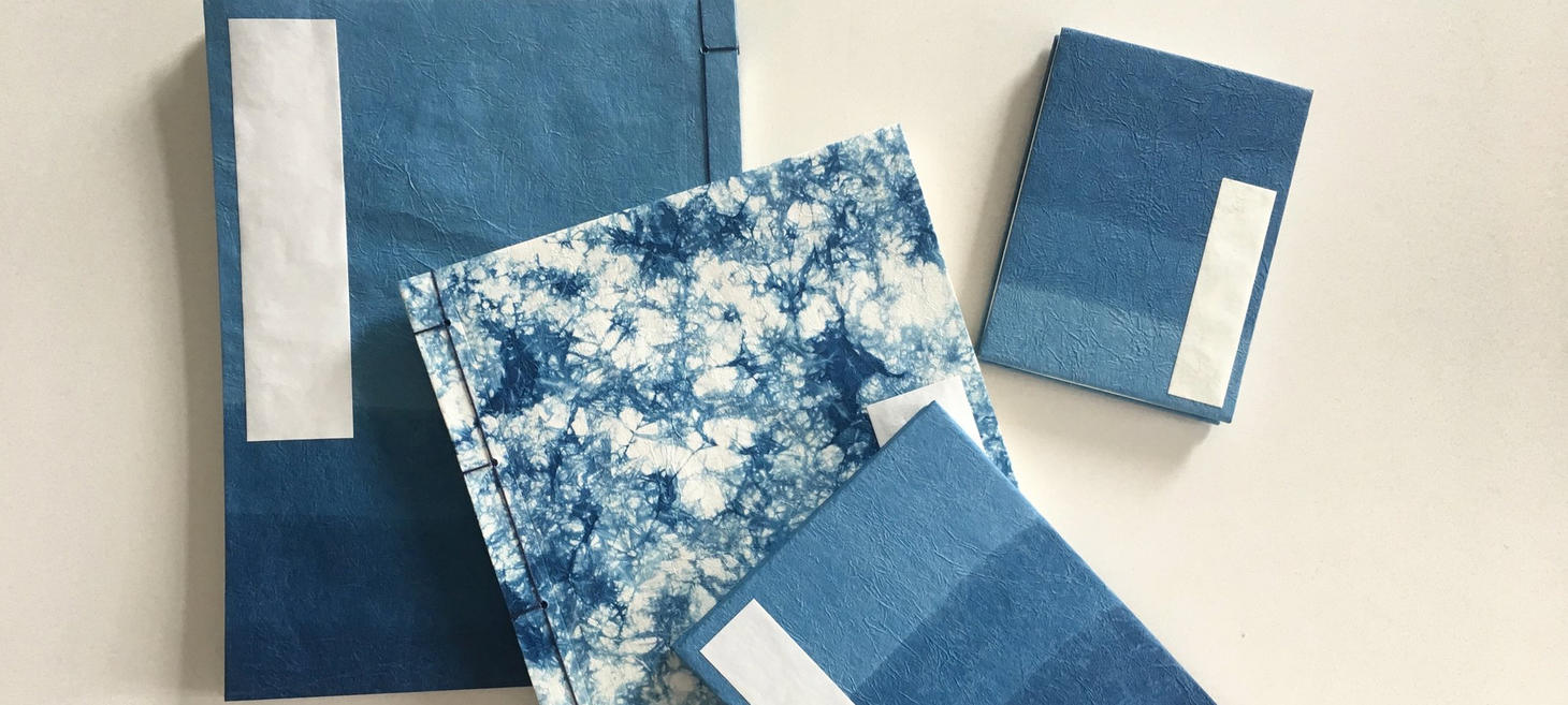 #FallTheFeels with our Indigo-Dyed Japanese Washi Paper Notebooks