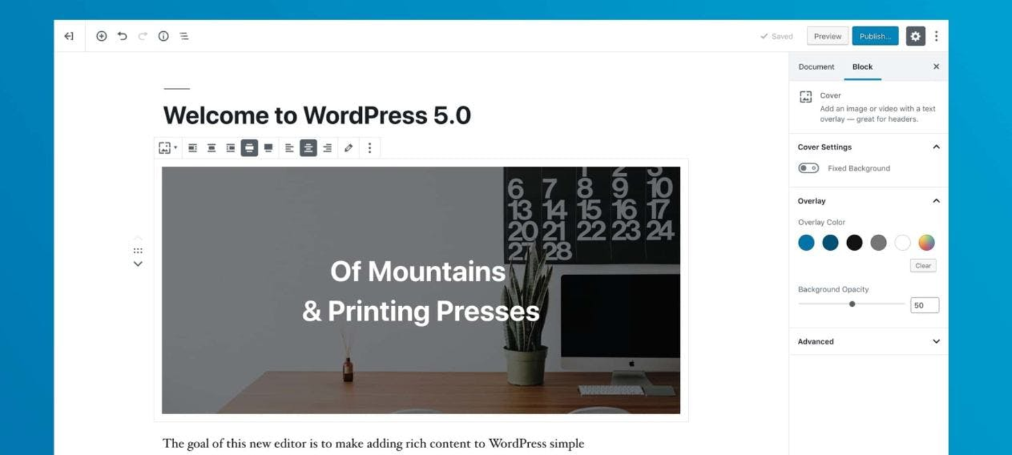 WordPress 5.0 “Bebo” - Say hello to the new editor!