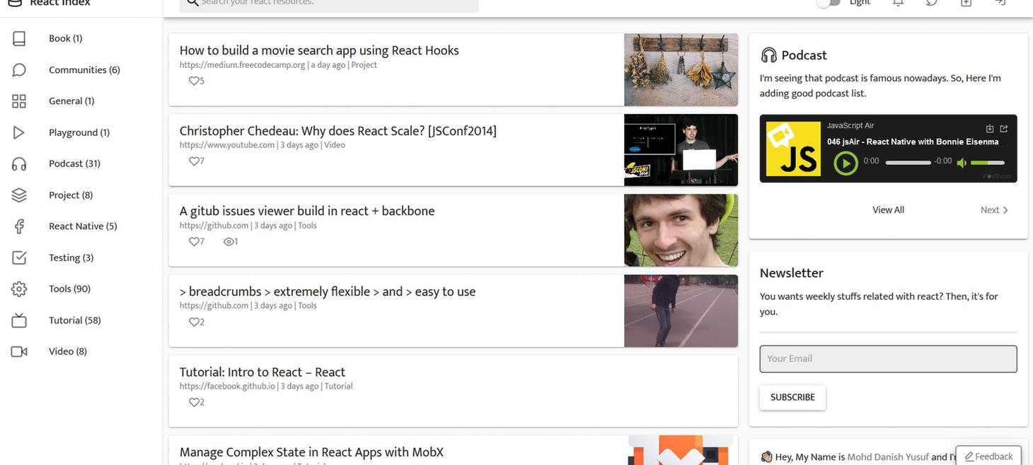 React Index - Everything you need to know about React in one place