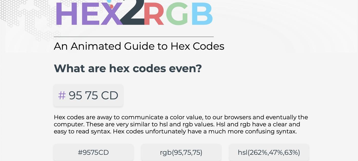 Hex2RGB | An Animated Guide to Hex Codes