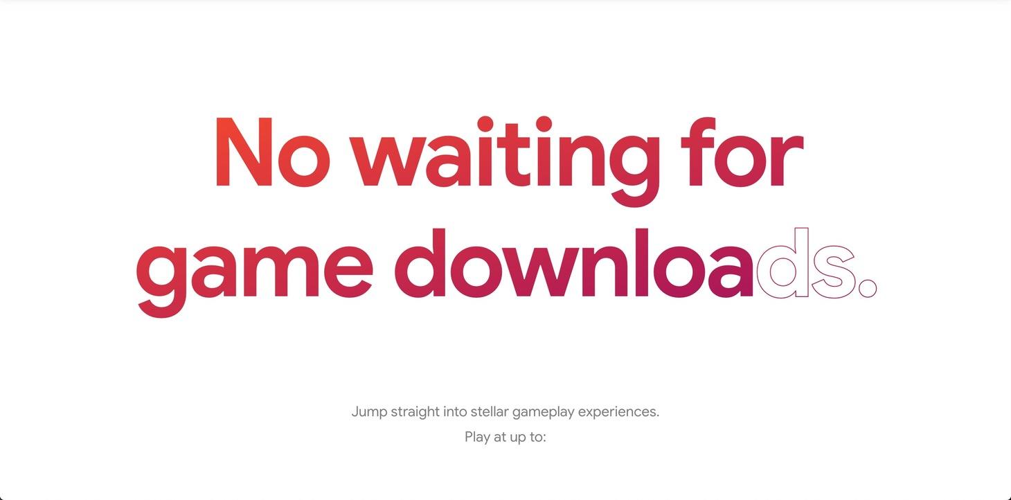 Google Stadia Landing Page