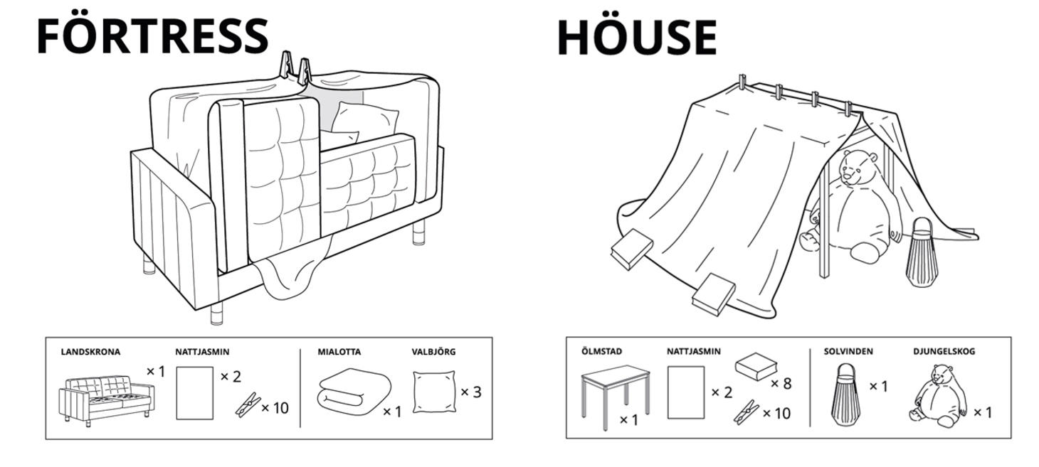 Ikea Created Instructions for 6 Ways to Make Furniture Forts