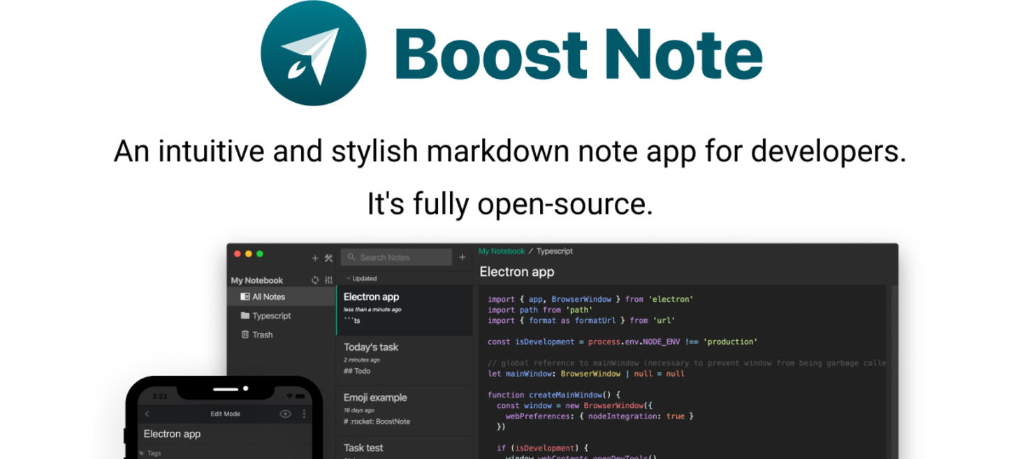 Boost Note | An open sourced markdown editor for developers