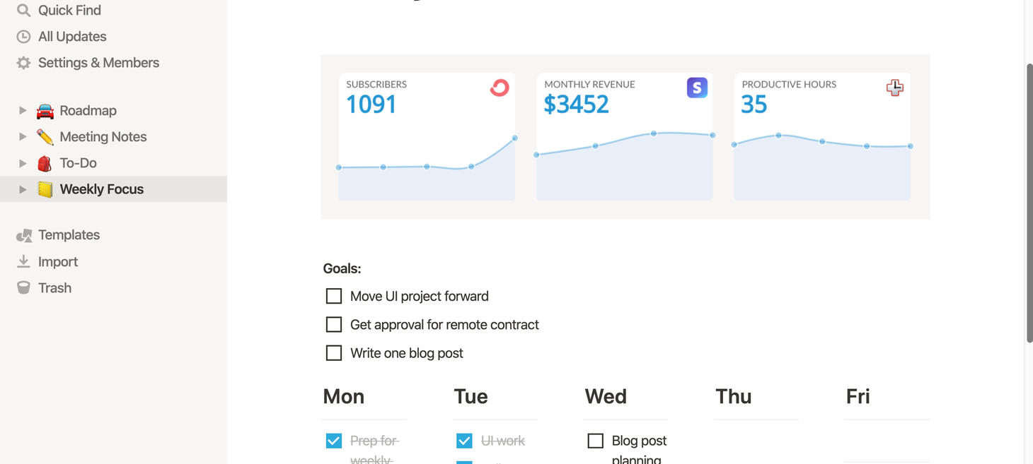 NotionMetrics | Your most important metrics, live in Notion