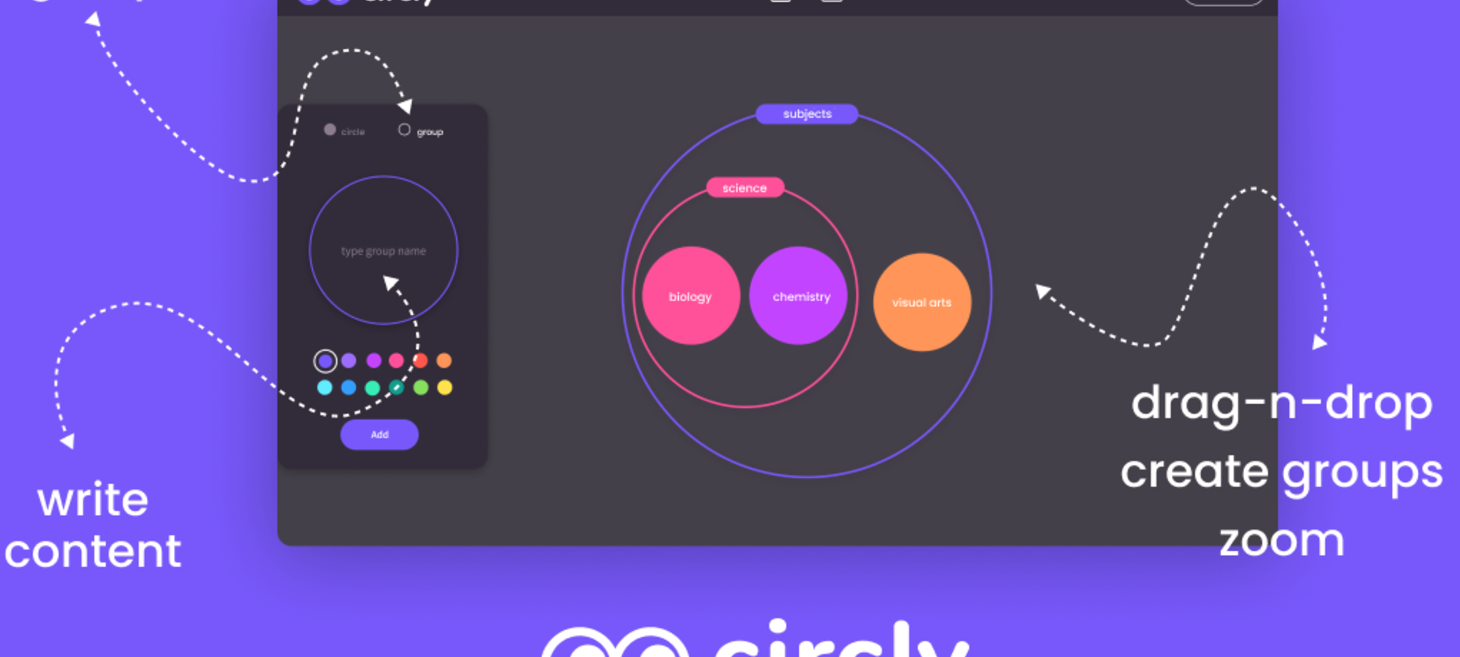 CirclyApp | Visual organizer platform with circles