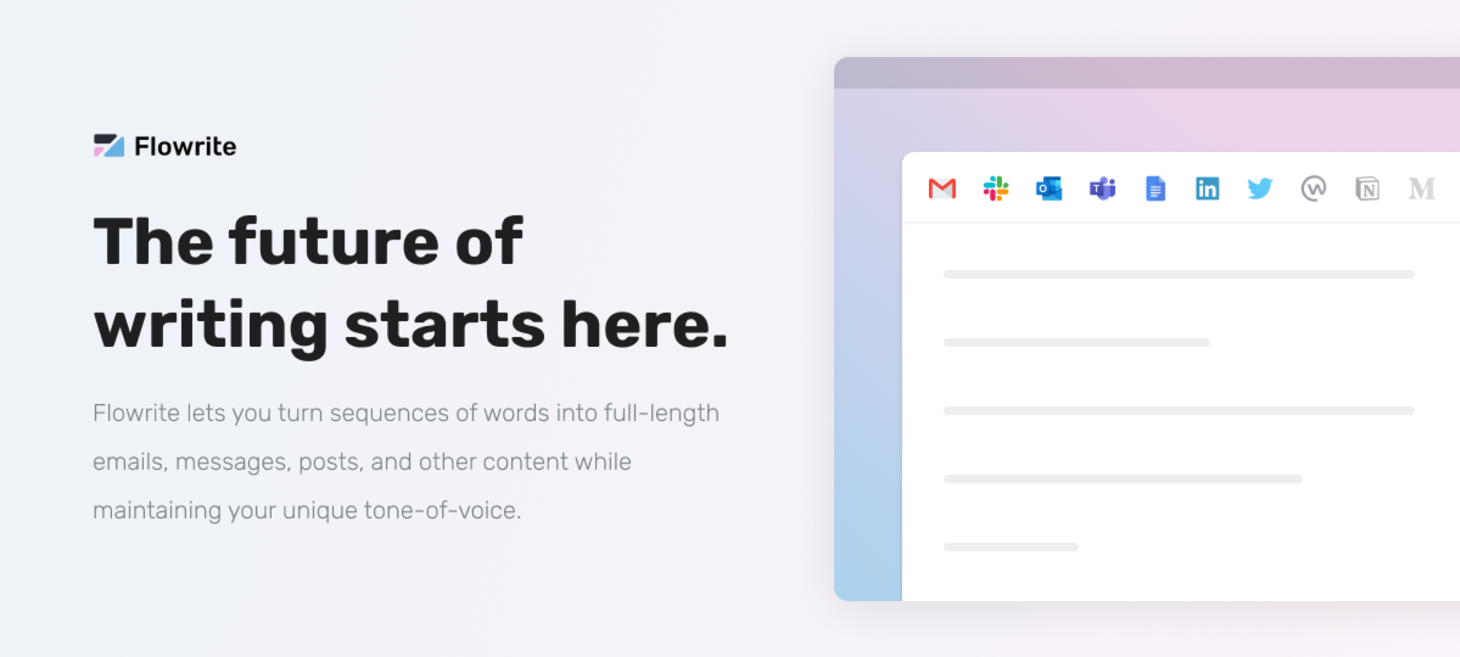 Flowrite | The new way to write on the web