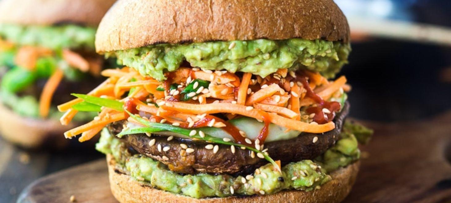 Spicy Miso Portobello Burger ( Vegan!) | FEASTING AT HOME