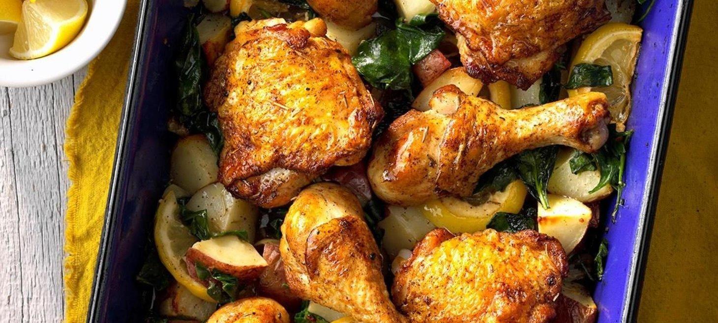 Lemony Roasted Chicken and Potatoes