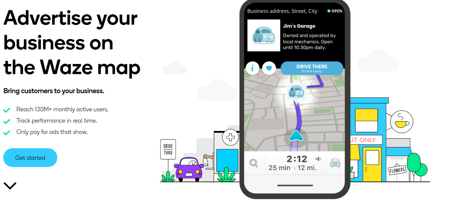 Advertise your business on the Waze map