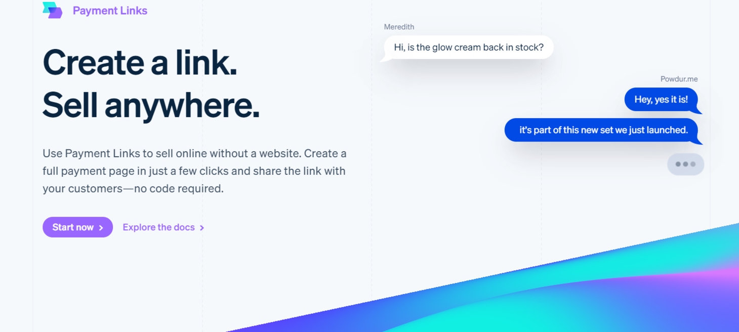 Create a link. Sell anywhere in under 5 minutes.