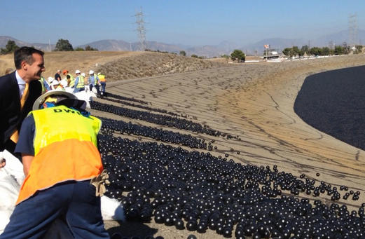 Rare Sight: Video of Shade Balls Conserving Water in SoCal Reservoirs