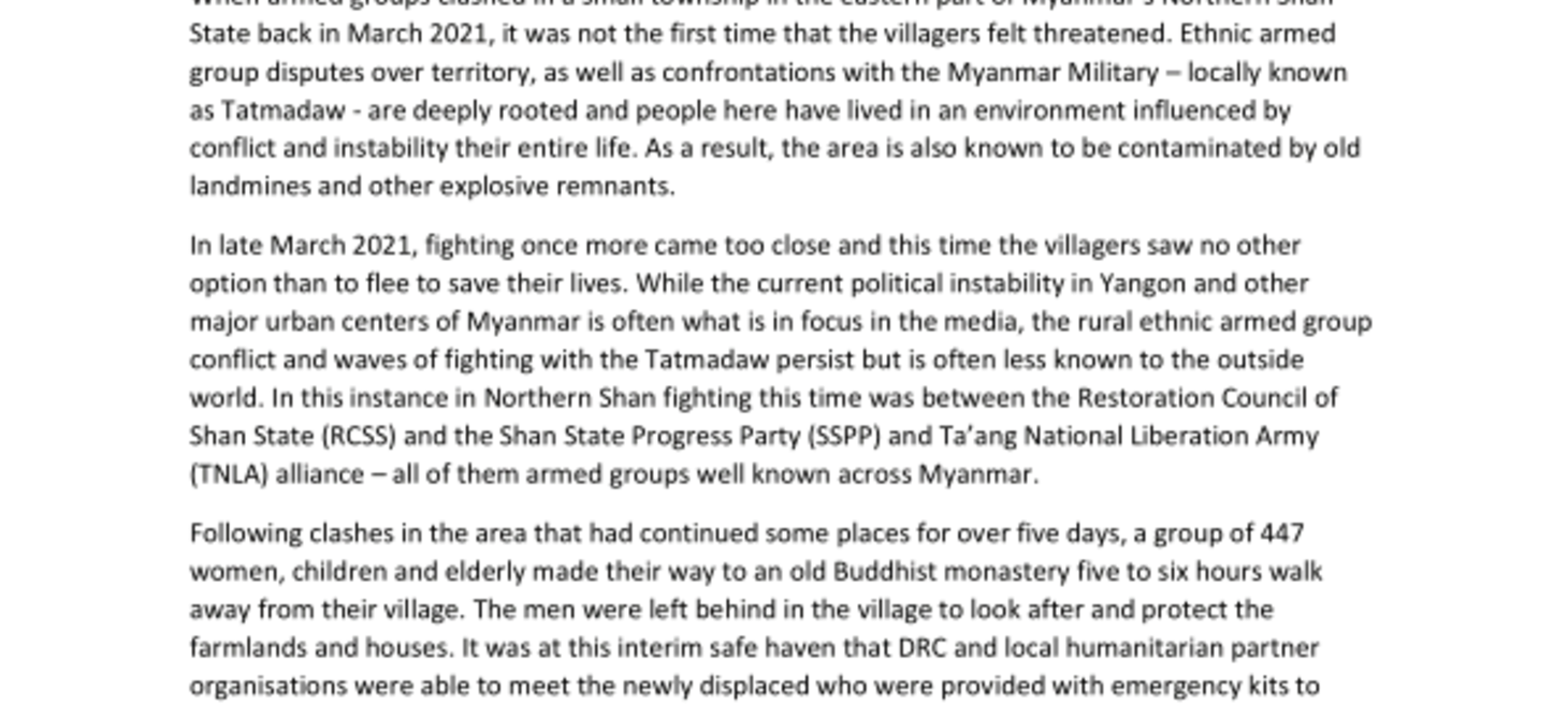 Myanmar: Responding to humanitarian needs in Northern Shan - Myanmar