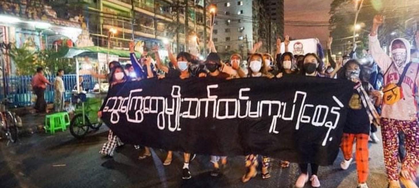 Myanmar Junta Forces Badly Injure Female Teenage Protesters in Yangon