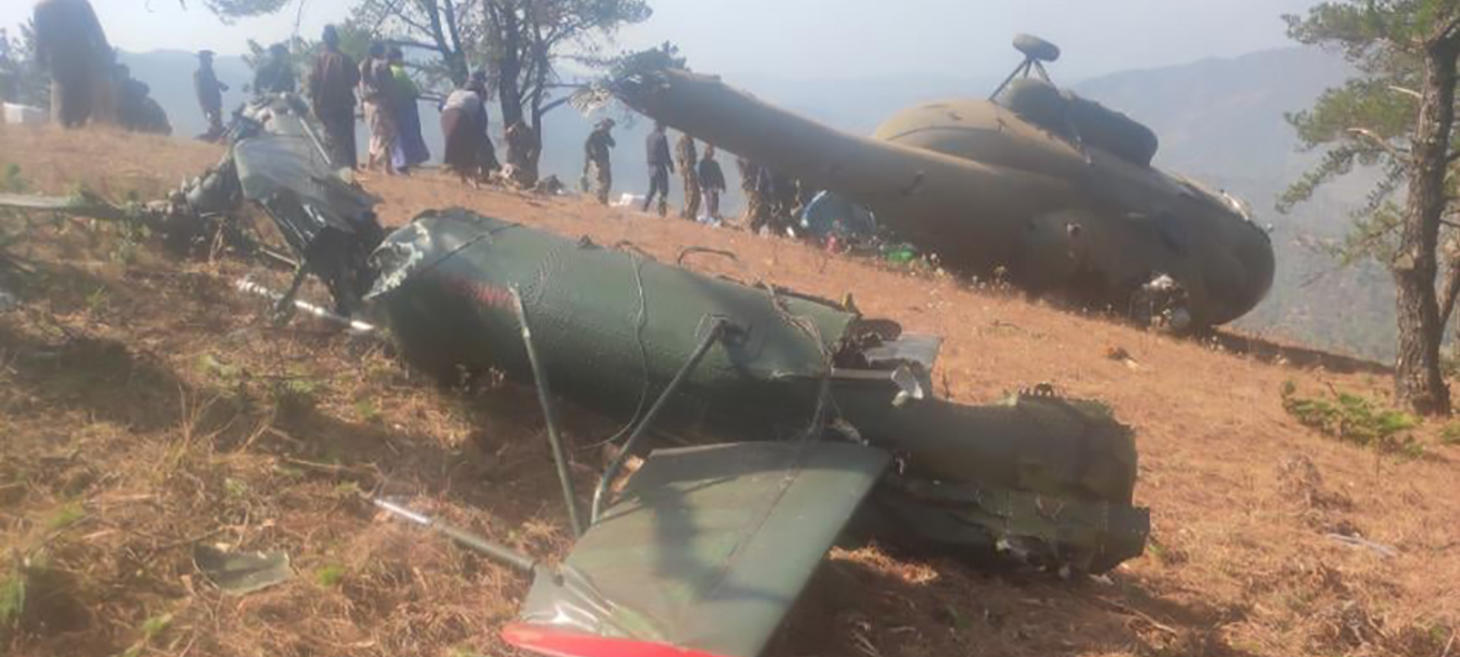 Myanmar Junta Helicopter Crashes in Chin State