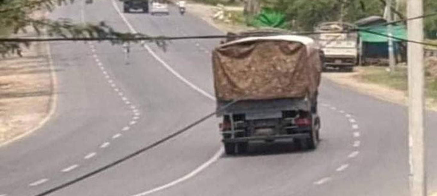 Myanmar junta army truck hit by mine in Mandalay Region