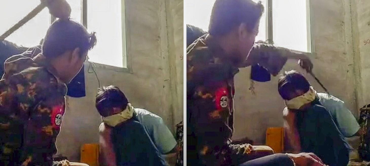 Videos show brutal interrogation in Myanmar, allegedly at hands of junta soldier