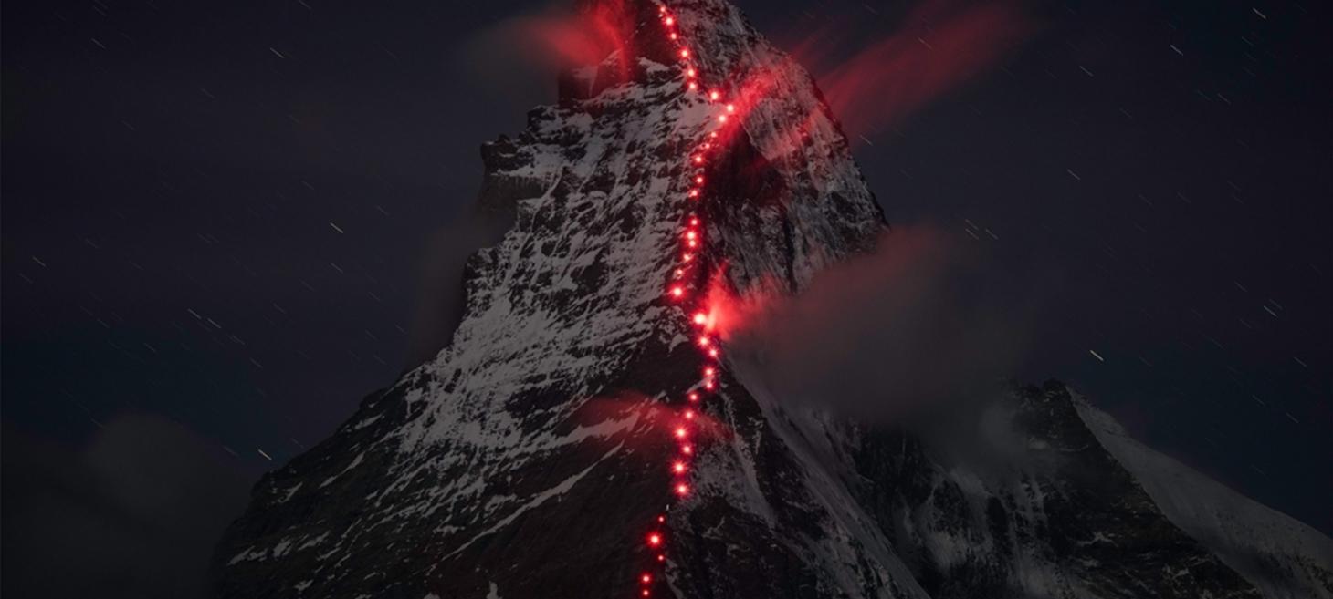 How A Photographer And Team Of Climbers Lit Up The Matterhorn Mountain