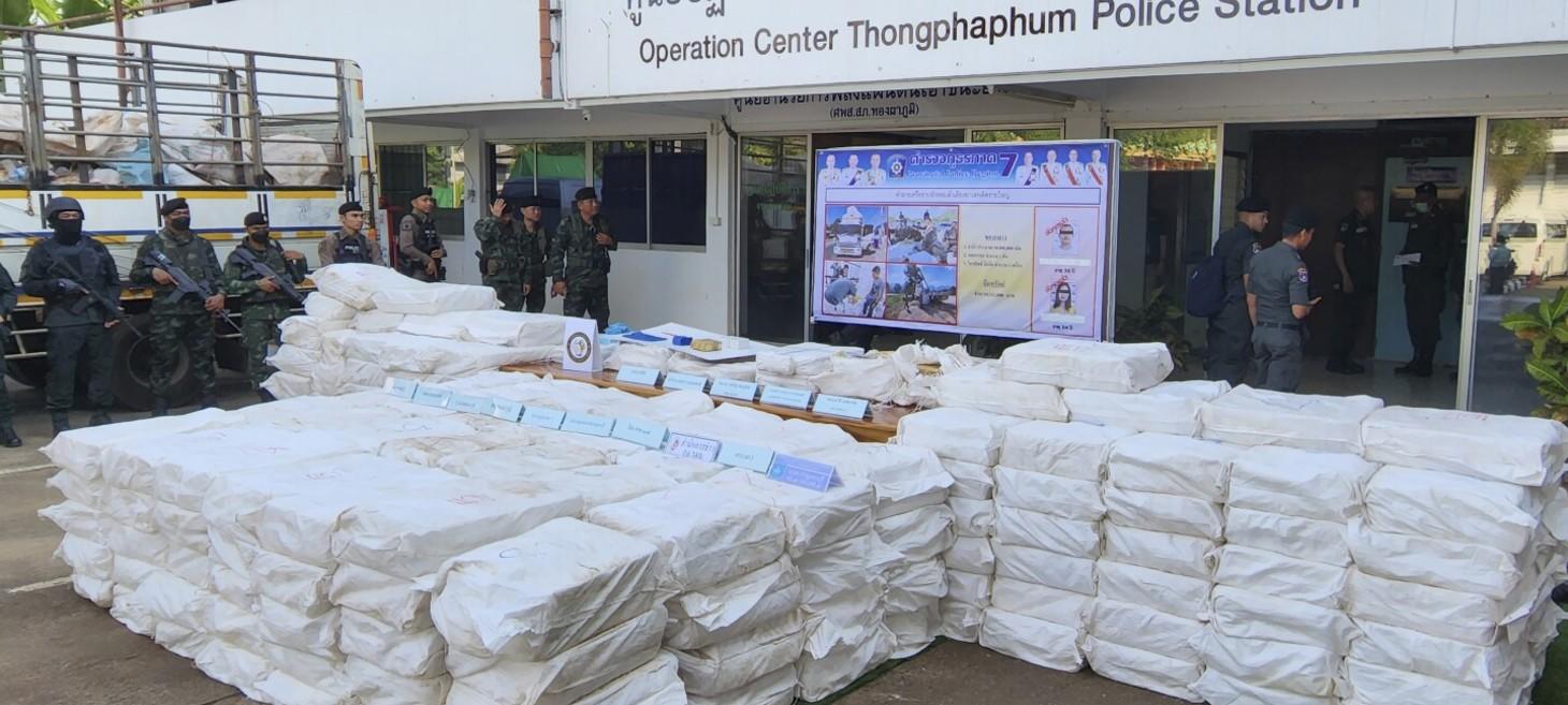 Thai police seize a record haul of 50 million methamphetamine tablets near border with Myanmar