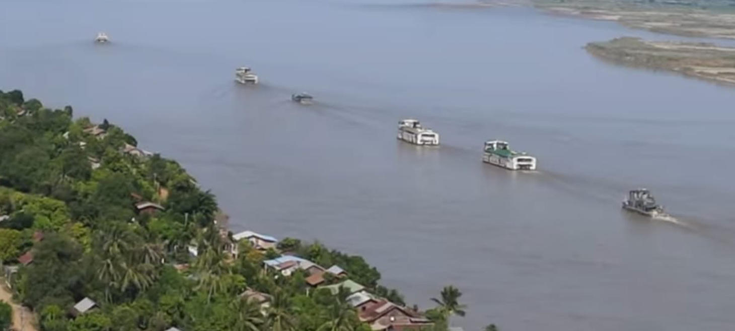 Myanmar Junta Fleet Shells Villages as It Sails Up Irrawaddy River